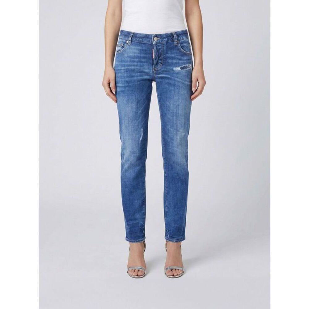 Dsquared2 Women Distressed Denim Slim Fit Jeans Dsquared2
